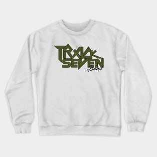 Olive Track Seven Band Logo with Black Outline Crewneck Sweatshirt